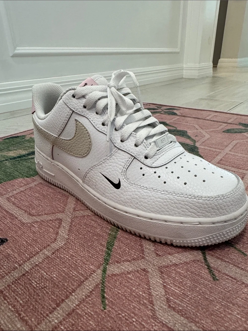 Nike Air Force Ones White Light Orewood Brown Pink Foam 9